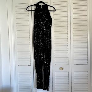 Open Back Black Sequin Jumpsuit NWOT
